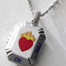 Hand Painted Steel Fire Locket Necklace