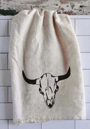 Bison Head tea towel