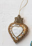 Beaded Heart Ornament White