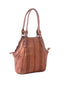 Brown Thatched Leather Bag