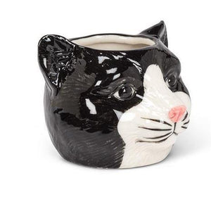 Black & White Cat Planter