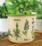 Herbs Enamel Plant Pot