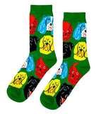 Mens Green Dog Socks