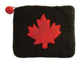 Felt Black Pouch with Maple Leaf