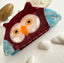 Red and Blue Owl Hair Claw