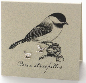 Chickadee Silver Stud Earrings