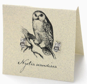 Sterling Silver Owl Stud Earrings