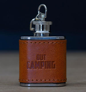 Out Camping Mini Flask Keychain