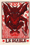 Devil Tarot Linocut Wall Decor