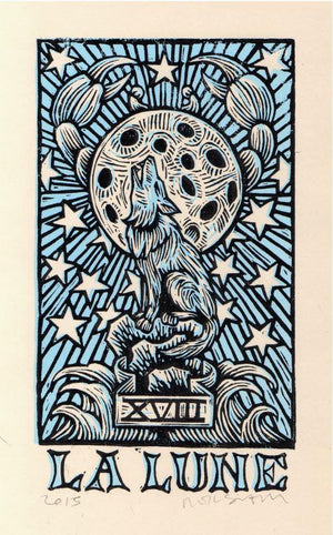 Moon Tarot Linocut Wall Decor