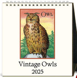 2025 Vintage Owl Desk Calender