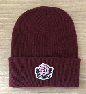 Alberta Wild Rose Burgundy Toque