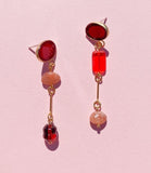 Carnelian Mismatched Composition Earrings