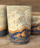 Tall Calgary Mountain Tumbler Mug Blue