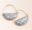 Blue Howlite Gold Prism Hoop Earrings