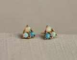 Turquoise Trio Opal Stud Earrings