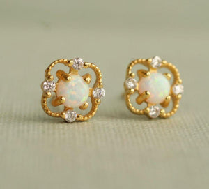 Victorian Opal Stud Earrings