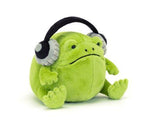 Ricky Rain Frog With Headphones Stuffed Animal