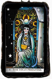 The High Priestess Tarot Card Milk Glass