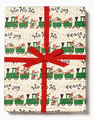 Elf Train Holiday Wrapping Paper