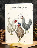 Three French Hens Christmas Card