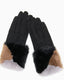 Black Suede Color Cuff Gloves