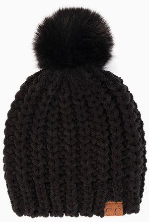 Chunky Knit Black Toque