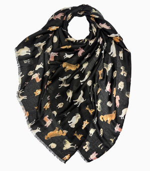 Dog Print Lightweight Scarf