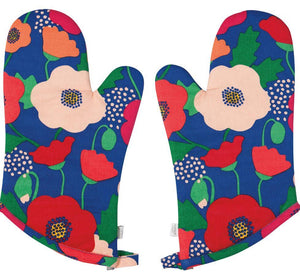 Poppy Oven Mitts - Set of 2