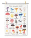 Mushroom Alphabet Tea Towel