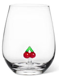 Cherries Stemless Wine Glass