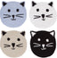 Cat Face Crochet Coasters set of 4