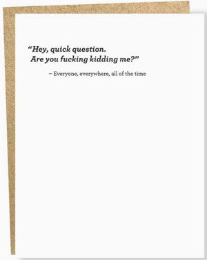 Quick Question Card