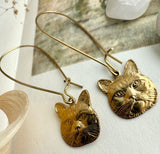 Cat Face Drop Earrings