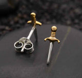 Mixed Metal Mini Dagger Earrings