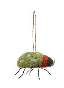 green beetle bug christmas tree ornament, holiday decor