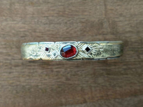 Garnet and Champagne Diamond Cuff | Steeling Home